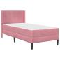 Preview: Bettgestell mit Matratze mit Kopfteil Rosa 100 x 200 cm Samt