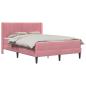 Preview: Bettgestell mit Matratze mit Kopfteil Rosa 140 x 190 cm Samt