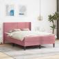 Preview: ARDEBO.de - Bettgestell mit Matratze mit Kopfteil Rosa 140 x 200 cm Samt