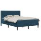 Preview: Bettgestell mit Matratze mit Kopfteil Blau 160 x 200 cm Samt