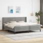 Preview: ARDEBO.de - Bettgestell mit Matratze Hellgrau 180 x 200 cm Samt