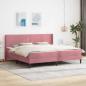 Preview: ARDEBO.de - Bettgestell mit Matratze mit Kopfteil Rosa 180 x 200 cm Samt
