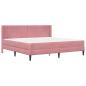 Preview: Bettgestell mit Matratze mit Kopfteil Rosa 180 x 200 cm Samt