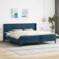 Preview: ARDEBO.de - Bettgestell mit Matratze mit Kopfteil Blau 200 x 200 cm Samt