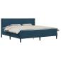 Preview: Bettgestell mit Matratze mit Kopfteil Blau 200 x 200 cm Samt