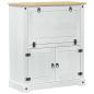 Preview: Weinschrank Weiß 97 x 45 x 114 cm Massives Kiefernholz