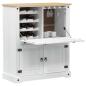 Preview: Weinschrank Weiß 97 x 45 x 114 cm Massives Kiefernholz