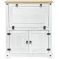 Preview: Weinschrank Weiß 97 x 45 x 114 cm Massives Kiefernholz
