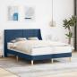 Preview: ARDEBO.de - Bettrahmen Uni mit Kopfteil Blau 120 x 190 cm Stoff