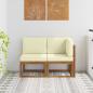 Preview: ARDEBO.de - Outdoor Mittel- und Ecksofa mit Kissen 2 Stück Natur und Creme