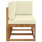 Preview: Outdoor Mittel- und Ecksofa mit Kissen 2 Stück Natur und Creme