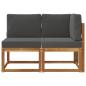 Preview: Outdoor Mittel- und Ecksofa 2 Stück Natur und Anthrazit