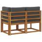 Preview: Outdoor Mittel- und Ecksofa 2 Stück Natur und Anthrazit