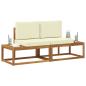 Preview: Outdoor End Sofa 2 Stück Natur und Creme Massivholz Akazie