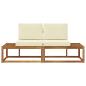 Preview: Outdoor End Sofa 2 Stück Natur und Creme Massivholz Akazie