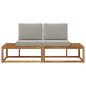 Preview: Outdoor End Sofa mit Kissen 2 Stück Natürlich und Hellgrau
