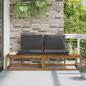 Preview: ARDEBO.de - Outdoor End Sofa 2 Stück Natur und Anthrazit Massivholz Akazie