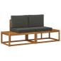 Preview: Outdoor End Sofa 2 Stück Natur und Anthrazit Massivholz Akazie