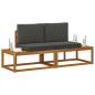 Preview: Outdoor End Sofa 2 Stück Natur und Anthrazit Massivholz Akazie