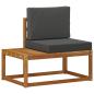Preview: Outdoor End Sofa 2 Stück Natur und Anthrazit Massivholz Akazie