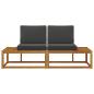 Preview: Outdoor End Sofa 2 Stück Natur und Anthrazit Massivholz Akazie