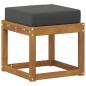 Preview: Hocker Bank Massivholz Akazie Natur und Anthrazit