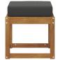 Preview: Hocker Bank Massivholz Akazie Natur und Anthrazit