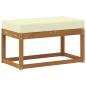 Preview: Outdoor Hockerbank Massivholz Akazie Natur und Creme