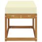Preview: Outdoor Hockerbank Massivholz Akazie Natur und Creme