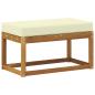 Preview: Outdoor Hockerbank Massivholz Akazie Natur und Creme