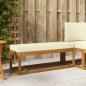 Preview: ARDEBO.de - Outdoor Hockerbank Massivholz Akazie Natur und Creme