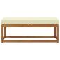 Preview: Outdoor Hockerbank Massivholz Akazie Natur und Creme