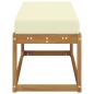 Preview: Outdoor Hockerbank Massivholz Akazie Natur und Creme
