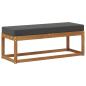 Preview: Outdoor Hockerbank Massivholz Akazie Natur und Anthrazit