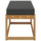Preview: Outdoor Hockerbank Massivholz Akazie Natur und Anthrazit