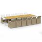 Preview: 13-tlg. Garten-Essgruppe mit Kissen Poly Rattan Beige
