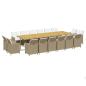 Preview: 17-tlg. Garten-Essgruppe mit Kissen Poly Rattan Beige