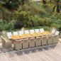 Preview: ARDEBO.de - 19-tlg. Garten-Essgruppe mit Kissen Poly Rattan Beige
