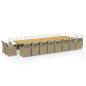 Preview: 21-tlg. Garten-Essgruppe mit Kissen Poly Rattan Beige
