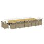 Preview: 21-tlg. Garten-Essgruppe mit Kissen Poly Rattan Beige