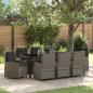 Preview: ARDEBO.de - Garten Essgruppe 9 pcs Grau Poly-Rattan