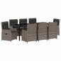 Preview: Garten Essgruppe 9 pcs Grau Poly-Rattan