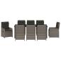 Preview: Garten Essgruppe 9 pcs Grau Poly-Rattan