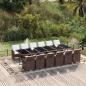 Preview: ARDEBO.de - 13-tlg. Garten-Essgruppe mit Kissen Poly Rattan Braun