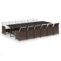 Preview: 13-tlg. Garten-Essgruppe mit Kissen Poly Rattan Braun