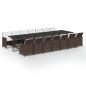 Preview: 15-tlg. Garten-Essgruppe mit Kissen Poly Rattan Braun