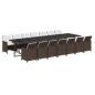Preview: 15-tlg. Garten-Essgruppe mit Kissen Poly Rattan Braun