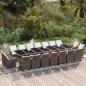 Preview: ARDEBO.de - 19-tlg. Garten-Essgruppe mit Kissen Poly Rattan Braun