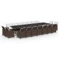 Preview: 19-tlg. Garten-Essgruppe mit Kissen Poly Rattan Braun