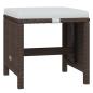 Preview: 19-tlg. Garten-Essgruppe mit Kissen Poly Rattan Braun
